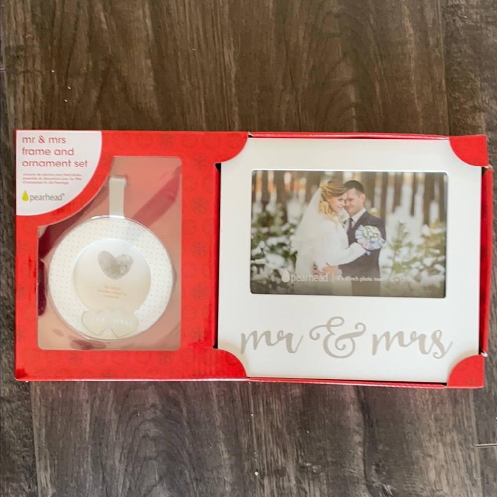 Mr & Mrs Wedding Christmas Ornament and frame